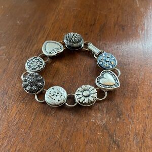 Vintage Metal Button Bracelet
